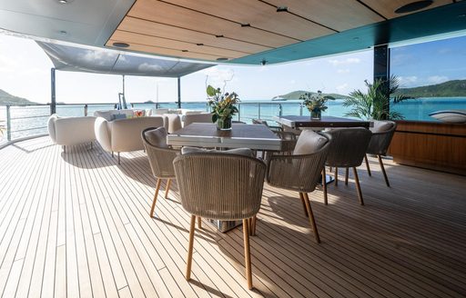 Charter yacht WHITE STAR exterior dining area