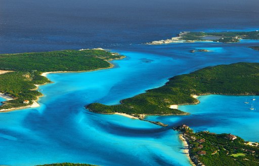 aerial view of bahamas islands