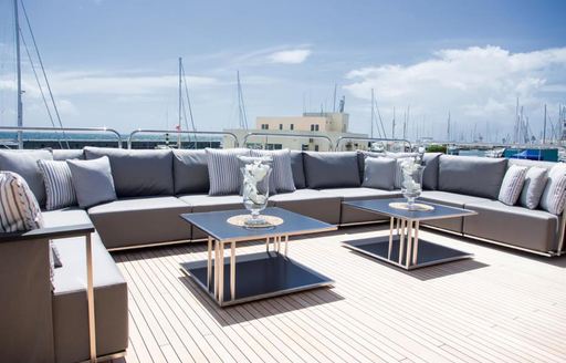 The sundeck of luxury yacht Princess AVK