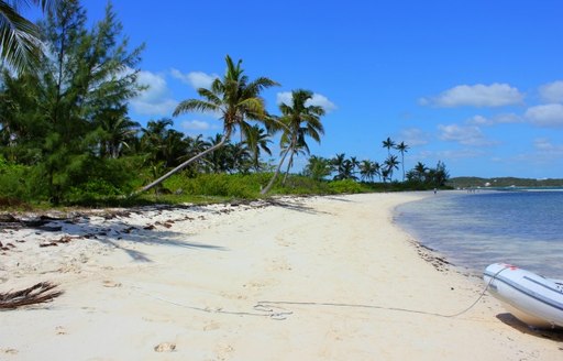 The nose of a tender on Tahiti Beach, Bahamas