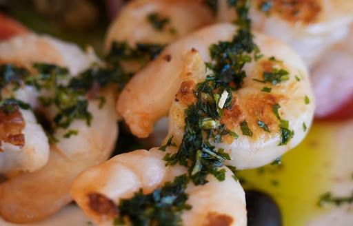 Close up of a prawn dish