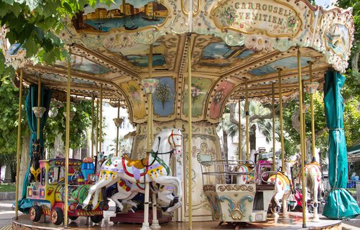 Overview of a large ornate carousel