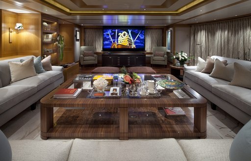 Scandinavian main lounge on board luxury yacht lady britt 