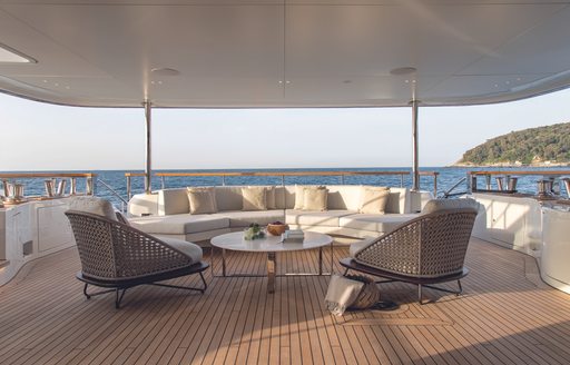 Charter yacht LEGEND exterior seating area