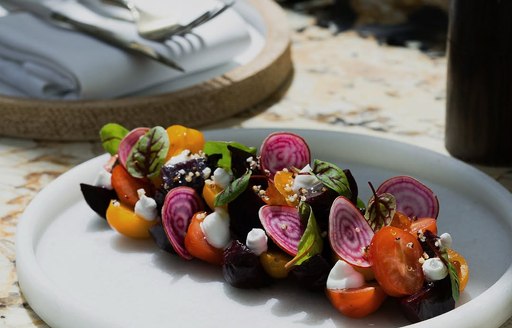 Plated vibrant cuisine