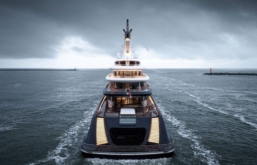 Charter yacht BREAKTHROUGH aft view