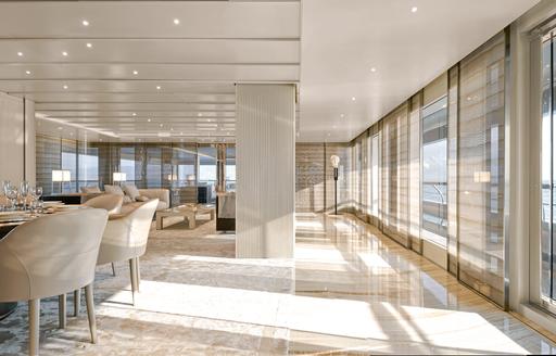 Charter yacht GECO BY G.ARMANI interior dining area