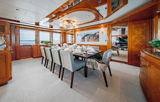 Superyacht charter AS YOU WISH interior dining area
