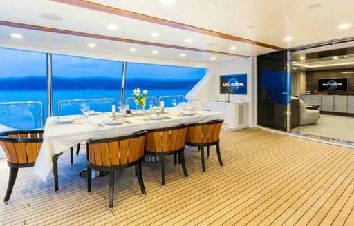 superyacht edesia dining area