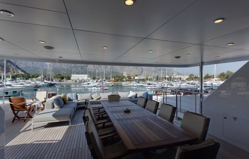 Sundeck of superyacht BEBE