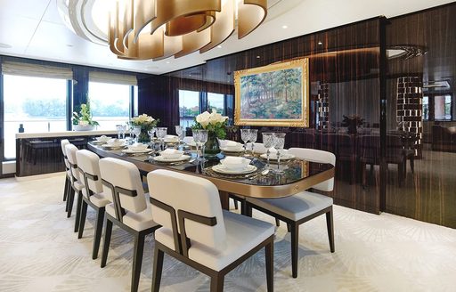 dining salon on luxury yacht soaring