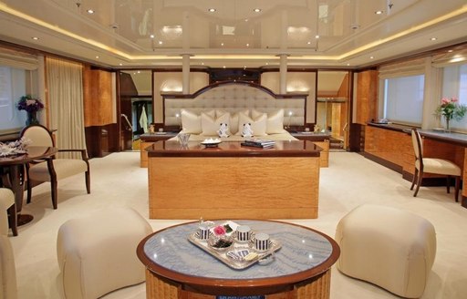 A stateroom featured on board superyacht 'Lady Lola'