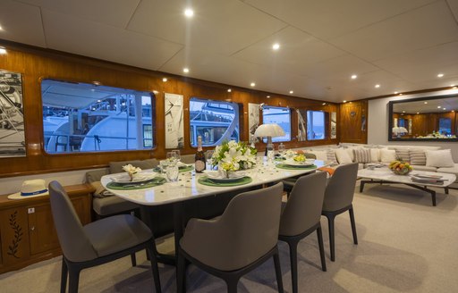 feadship yacht alhambra dining area