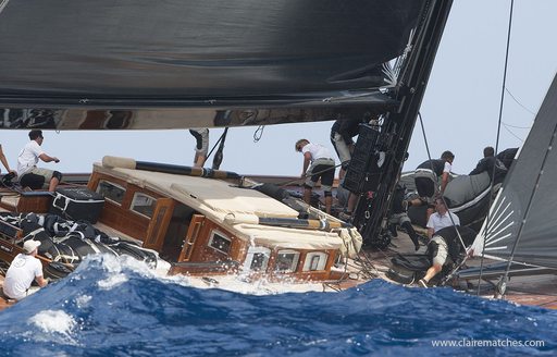 Sailing yacht on the water at St Barths Bucket Regatta