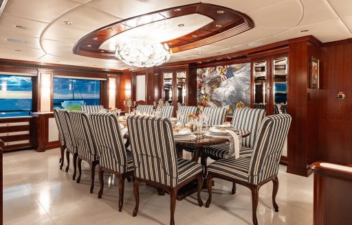 Charter yacht IRON BLONDE interior dining