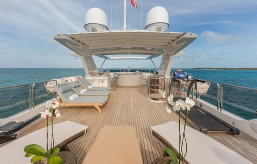 Sundeck on board charter yacht NAMASTE