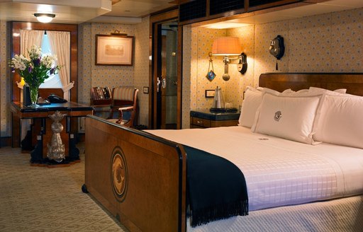master suite on board classic yacht TALITHA 
