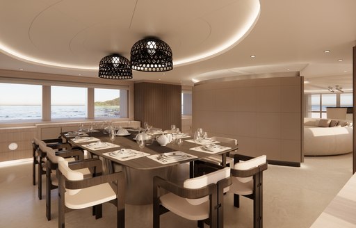 Charter yacht ELENI interior dining area