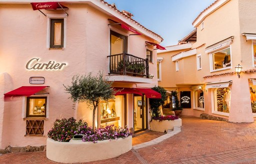 A Cartier store built into an old-timey building in Porto Cervo