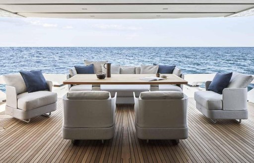 Ocean six motor yacht lounging areas