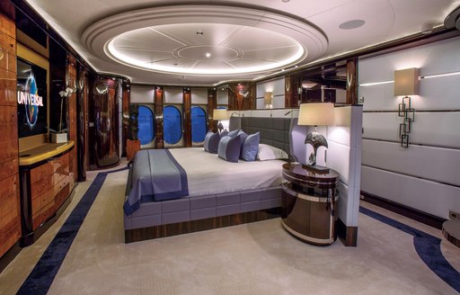 Master stateroom on luxury yacht DREAM