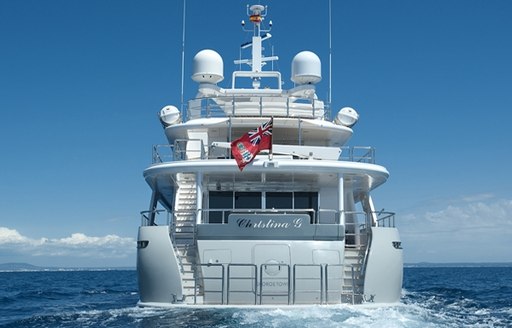 A view of the stern of M/Y Christina G