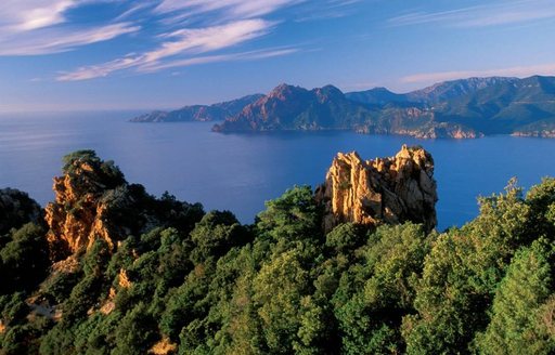 limestone rock formations of Scandola National Park in Corisca