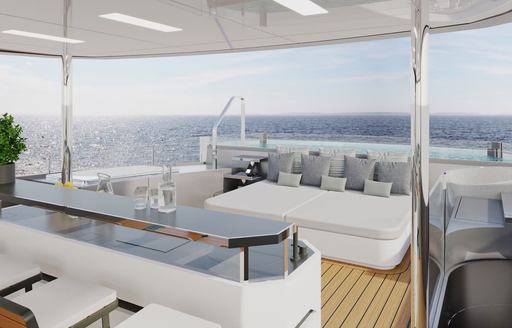 Charter yacht LOEWE sun deck with sunpad