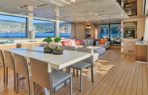 Charter yacht WOMBAT main salon overview