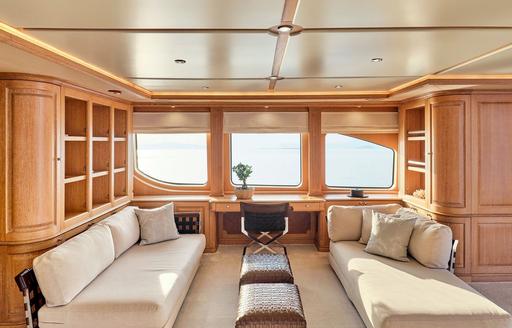 Charter yacht RIVA I upper salon seating area