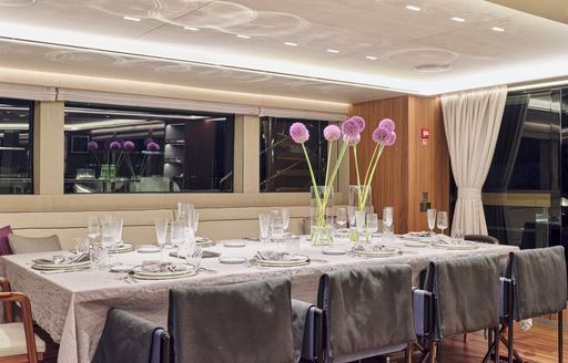 Charter yacht PARA BELLVM interior dining area