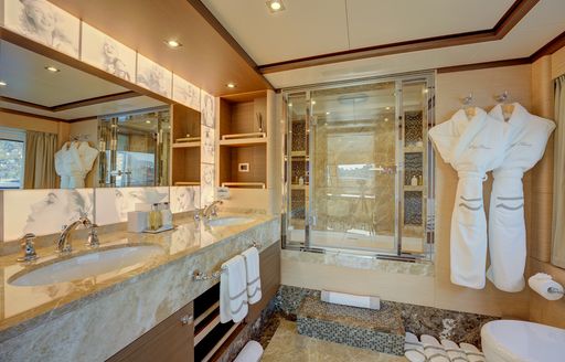 En suite facility onboard charter yacht NELA