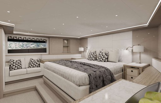 Master cabin on board charter yacht O