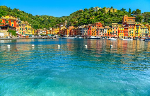 Portofino harbour with small boats, Italy