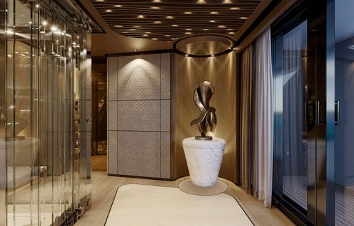 Charter yacht SILVER FOX interior decor rendering