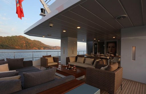 superyacht only now aft deck seating area