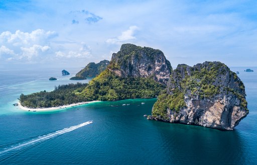 Thai island, with white sand beach and clear blue sea