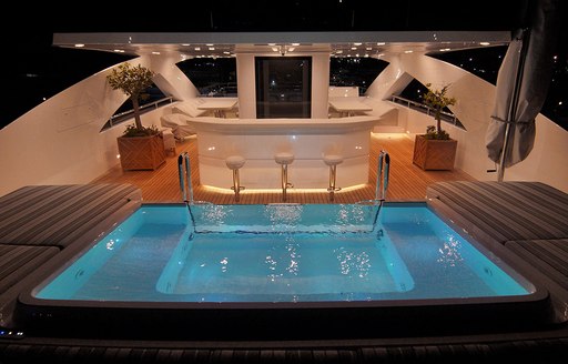 Pool on deck of motor yacht BABAS