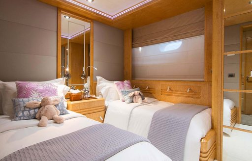 Twin guest cabin onboard charter yacht BELLA STELLA