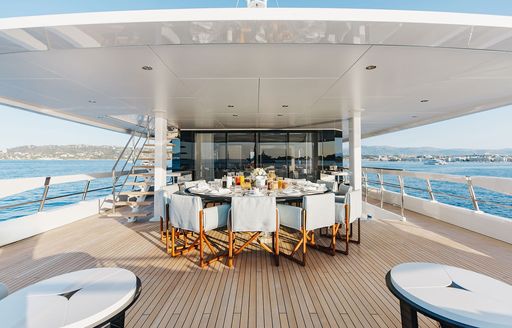 Charter yacht ORION exterior dining area