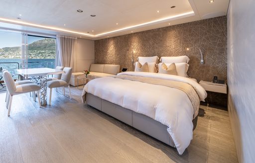 Charter yacht SALT guest cabin with central berth