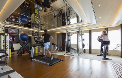 Gym on board charter yacht NIRVANA