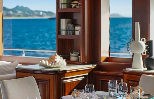 Charter yacht RULE NO.1 interiors with large windows