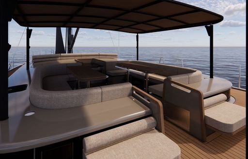 Charter yacht FITZROVIA exterior seating rendering