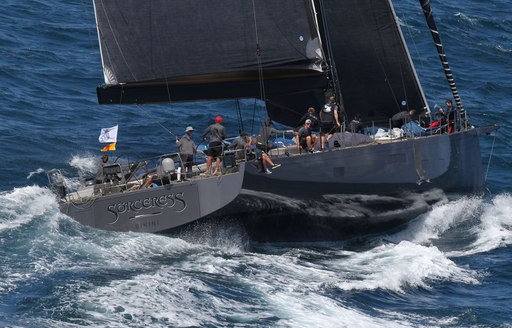 sailing yacht SORCERESS in action at the RORC Caribbean 600