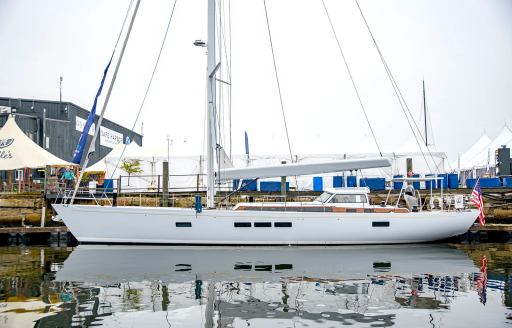 Sailing yacht charter berthed at Newport Charter Yacht Show
