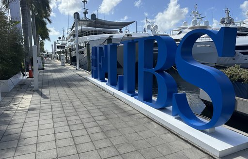 Large blue FLIBS sign in Fort Lauderdale