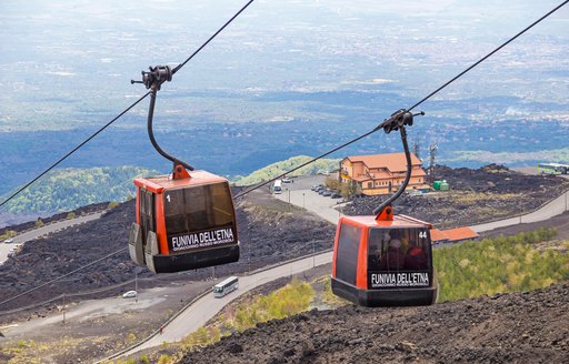 Cable car up Mount Etna in Sicily