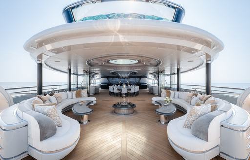 Sun deck onboard charter yacht KISMET