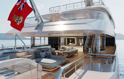 Charter yacht AMALYA exterior decks and plush seating